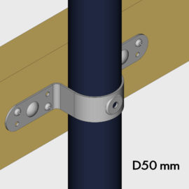 Крепление прямоугольных элементов к трубе Ø 48-50 мм.